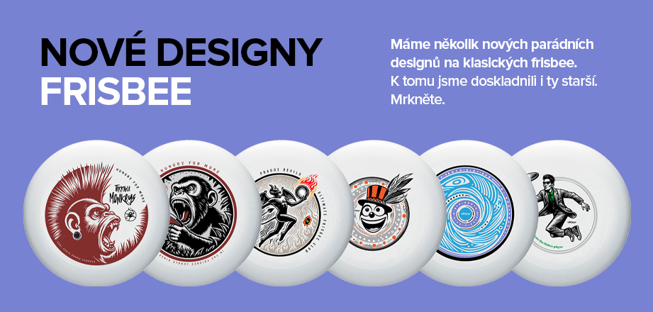 Nové designy na ultimate frisbee discích