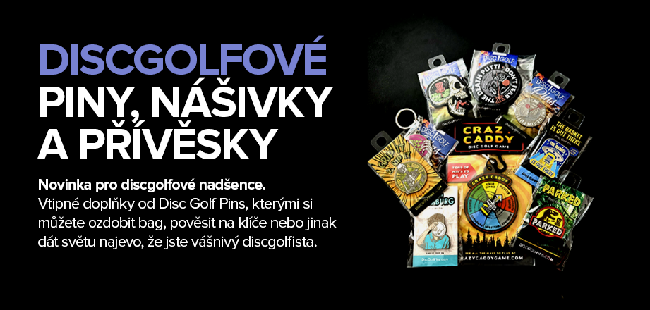 Discgolfové piny, nášivky a přívěsky