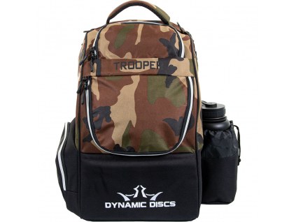 dynamic discs trooper backpack woodland camo front closed