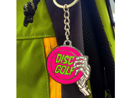 skeleton throws disc golf keychain pink 1024x1024