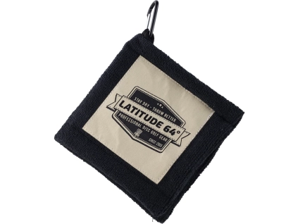Compact Clip On Disc Golf Towel Black Front